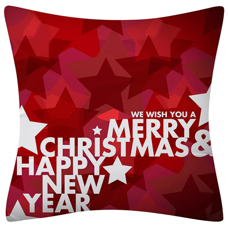 

LuanQI 45*45cm Christmas Pillowcase Square Cushion Cover Red Decor For Home Sofa Cushions Christmas Ornaments Gifts Natal 2020