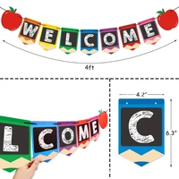 birthday banner flag welcome bunting hanger door sign for baby shower party decor paper garland boy girl kid party supplies
