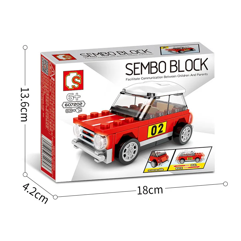 

277PCS+ SEMBO Mini Racing Car Building Blocks Boy Roadster Technic City Vehicles Model Educational Toys Desk Decor