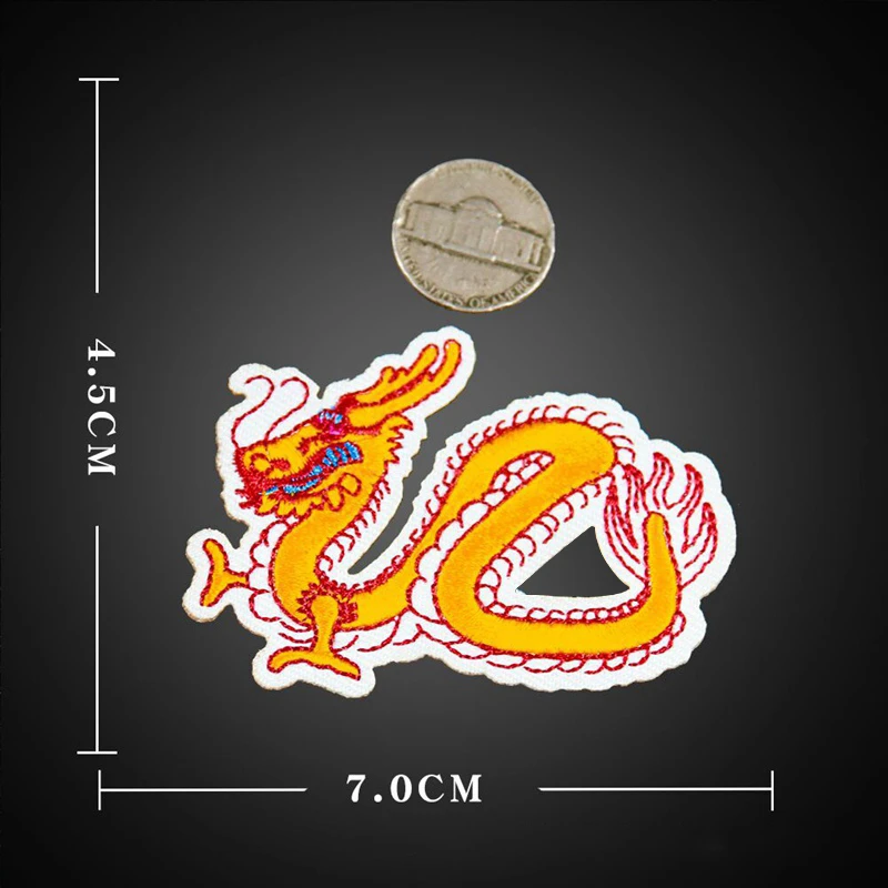 Высококачественные черные нашивки с китайским драконом вышитые мотивы нашивка