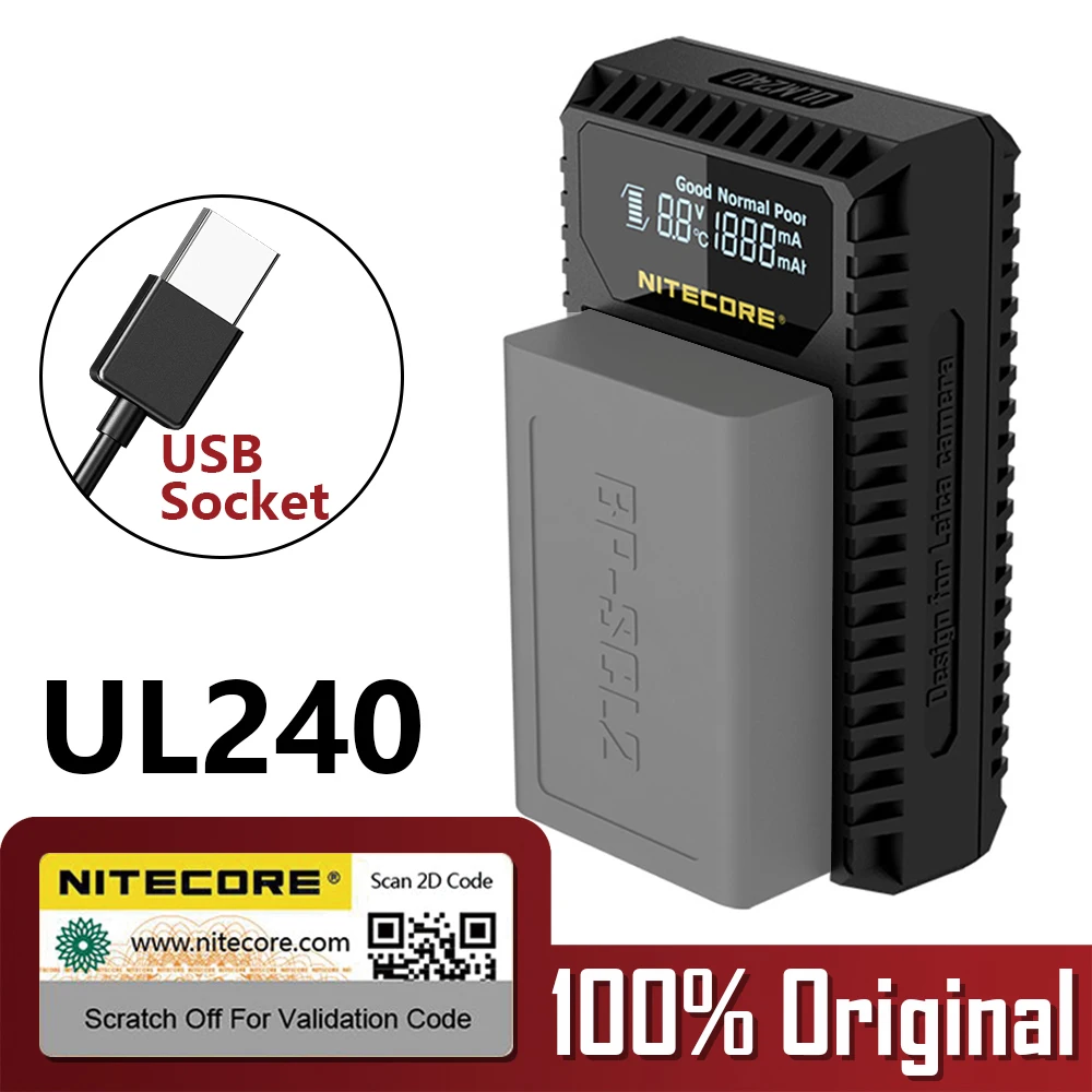 

Оригинальное зарядное устройство Nitecore ULM240 USB Tarvel для Leica BP-SCL2 Battery Leica M (тип 262) M (тип 246) M (тип 240) M (тип) M-P M240P