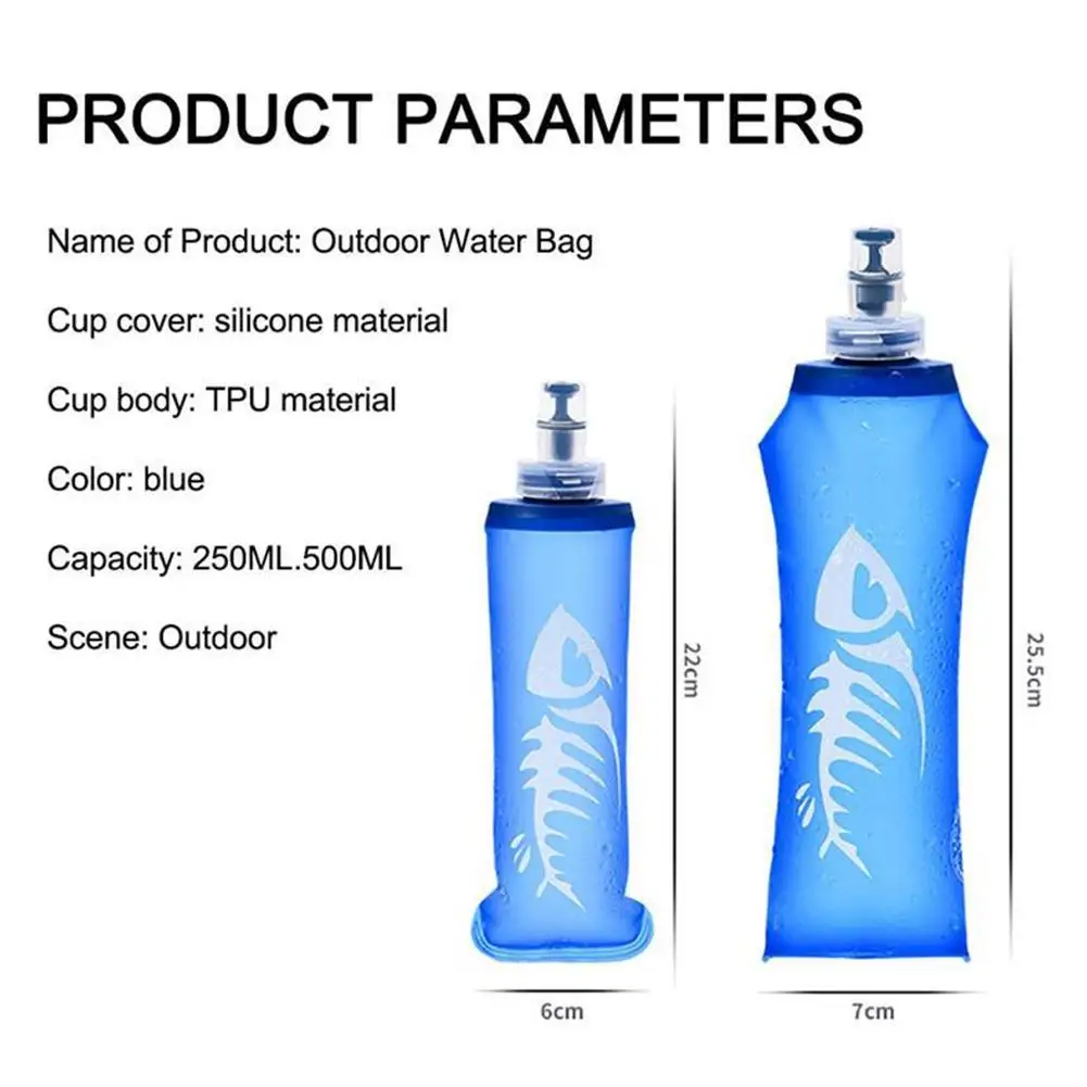 

1pcs Sports TPU Collapsible Folding Soft Flask Water Bag Water Bottle Cup Kettle Hydration Pack Bladder Water Bottles Sports Cup