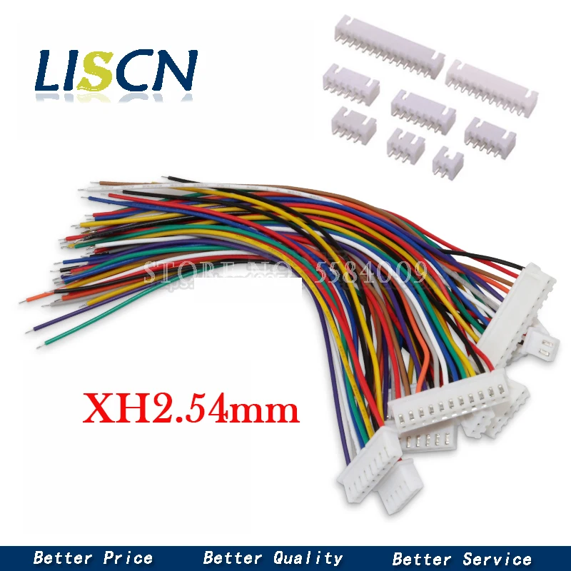 

10Sets JST XH2.54 2.54mm Wire Cable Connector Pitch Male Female Plug Socket 10/20/30cm Wire 1007-26AWG 2/3/4/5/6/7/8/9/10/11/12P