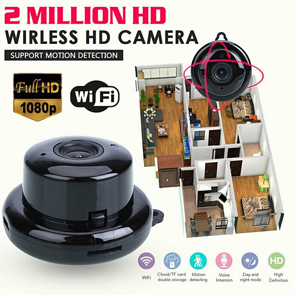 Мини wifi IP камера беспроводная домашняя безопасность Onvif 2.0MP HD CCTV IR ночное видение маленькая беспроводная микро камера