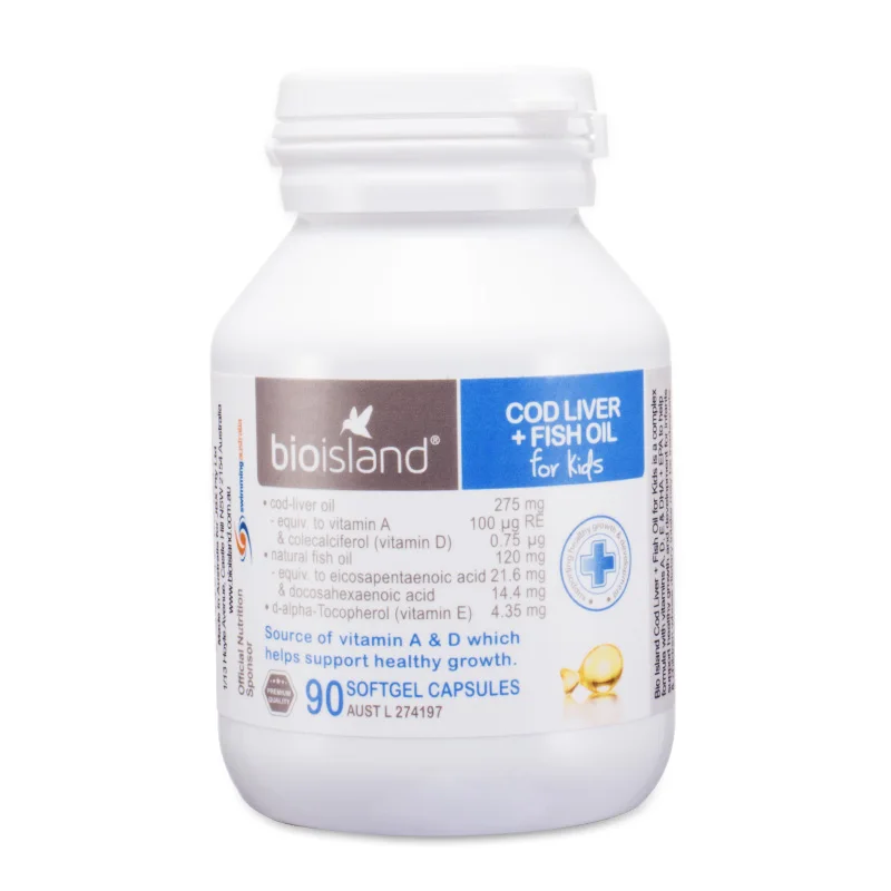 Австралийское био-остров печень трески рыбное масло Витамин A D DHA EPA добавка для