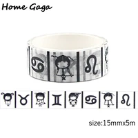 20pcslot homegaga twelve constellations masking tape cartoon washi tape cute tapes stickers stationery adhesive tapes d2415