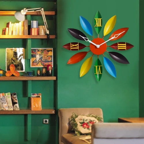 Металлические большие 3d настенные часы современный дизайн гостиная ретро