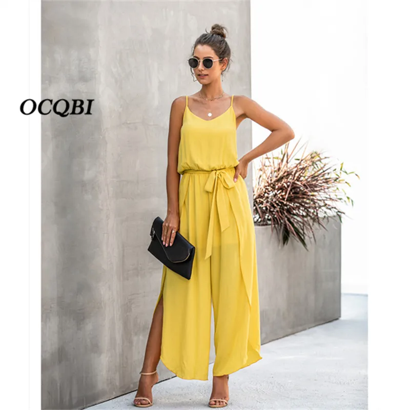 

Plus Size Womens Jumpsuit 2020 Boehmian Chiffon Women Jumpsuit Casual Sexy Fashion Playsuits