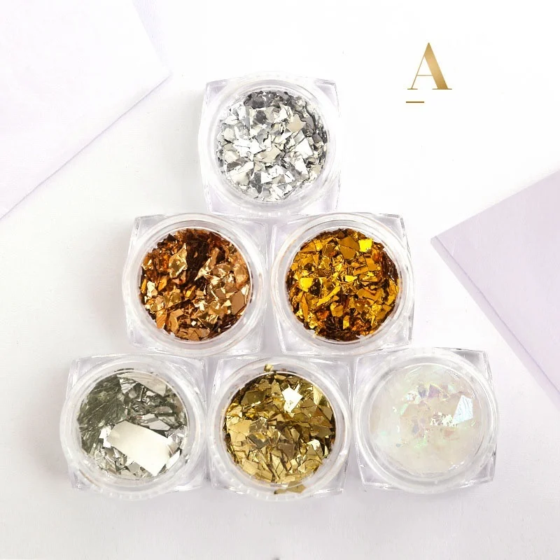 6 цветов/набор ультратонкие Алюминиевые наклейки для ногтей | Красота и здоровье