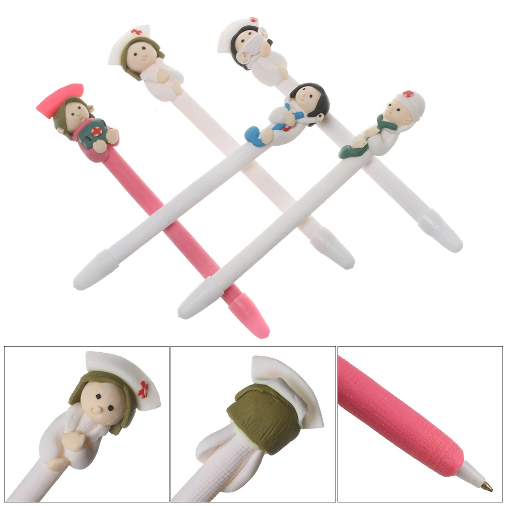 Новая шариковая ручка внешний вид медсестры мягкая глина черный наконечник 0 5 мм