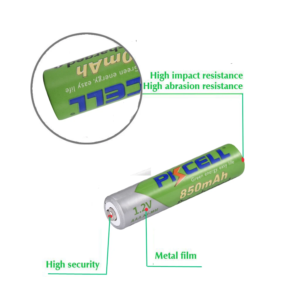 100 шт. PKCELL nimh AAA 850mah 1 2 V NIMH перезаряжаемые батареи aaa Precharged более 1200