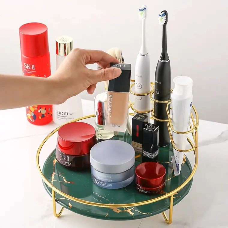 

Nordic Cosmetic Storage Box Bathroom Electric Toothbrush Holder Desktop Vanity Makeup Brush Lipstick Perfume Finishing Rack