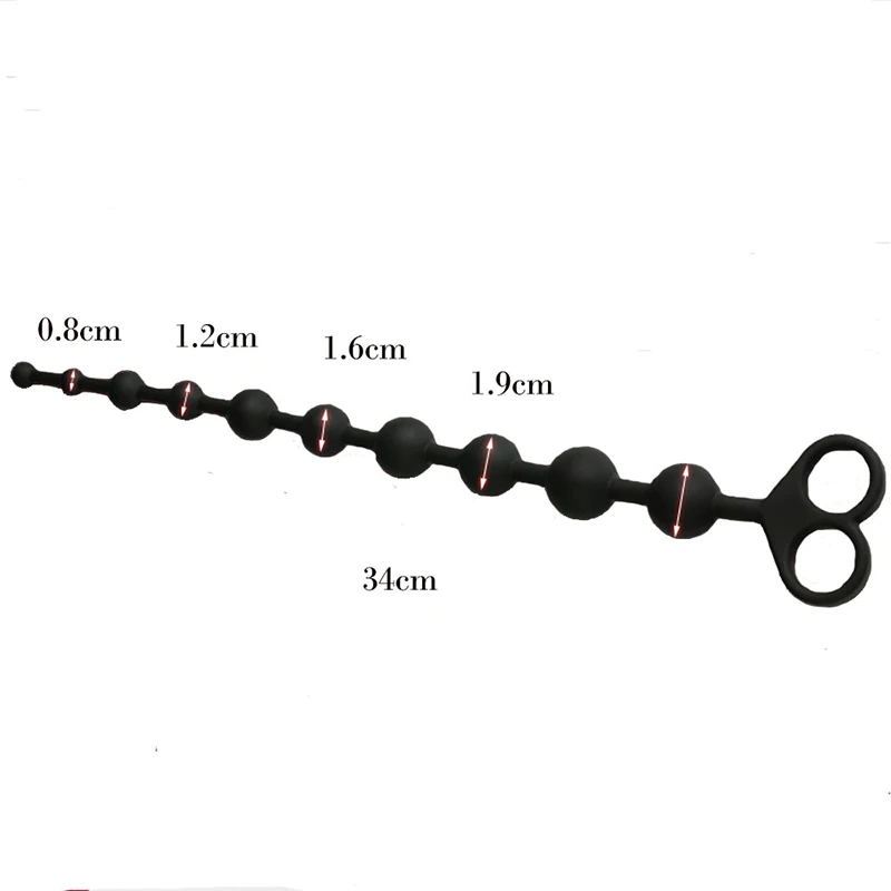 Силиконовый анальный фаллоимитатор 34 см длинные маленькие анальные шарики