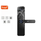 Мобильный смарт-замок Tuya с приложением, водонепроницаемый, со сканером отпечатков пальцев, Wi-Fi, клавиатура, RFID-карта, блокировка механическим ключом, замок для умного дома