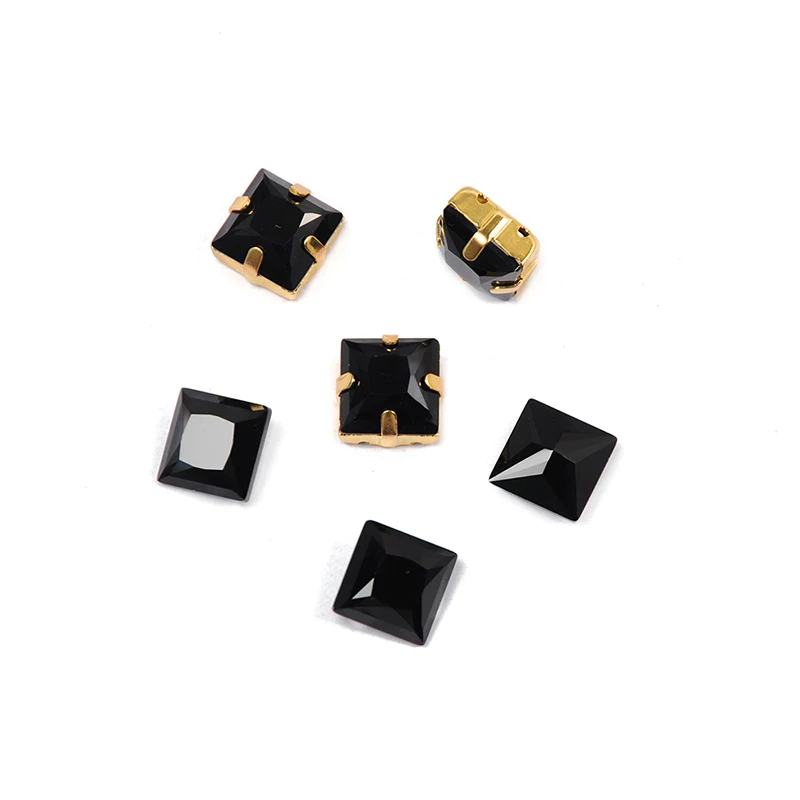 Yanruo 4447 все Джет-гематиты разного размера принцесса квадратный Кристал острый