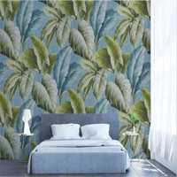 milofi custom photo wallpaper home decoration modern minimalist hand painted tropical plant leaf background wall mural