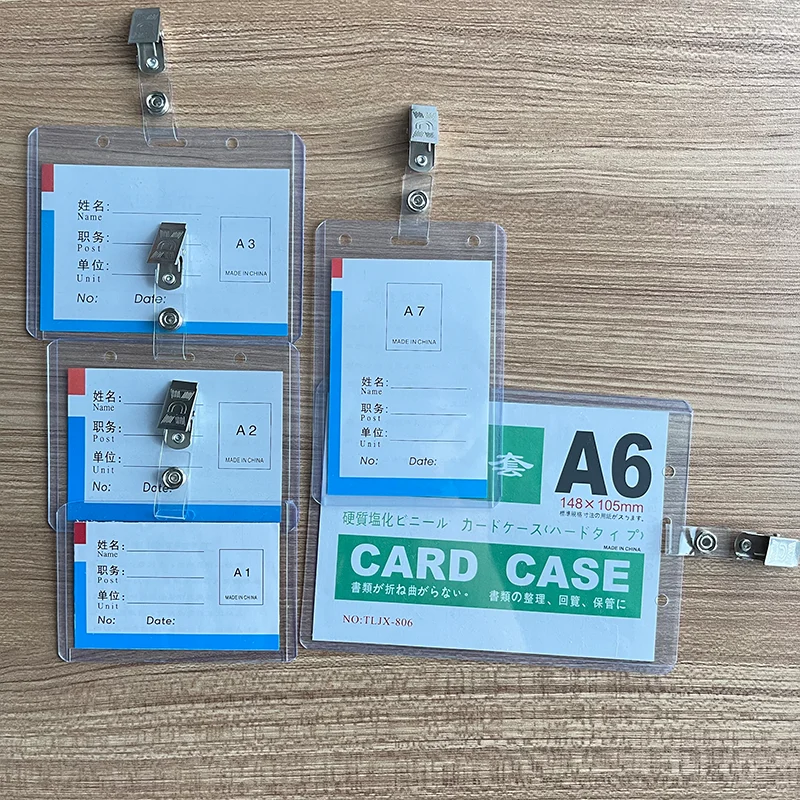 

5pcs Hard Transparent Sleeve Ward Isolation Medical Identification ID Clear Pass Card with Clamp Cordon Clip Badge Photo Holder