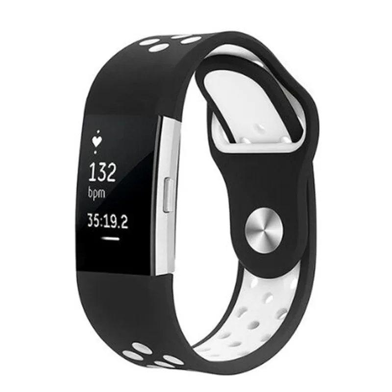 black white Спортивные часы ремешок для FitBit Charge 2 Силиконовый Браслет ремешок для Charge 2 браслет умные Браслеты Аксессуары - Цвет ремешка: black white