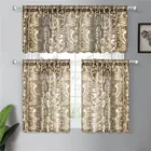 Роскошные Короткие шторы Topfinel, цветочный геометрический тюль для окон, отвесные занавески, кухонные занавески, вуаль, занавески, ткань, домашний декор