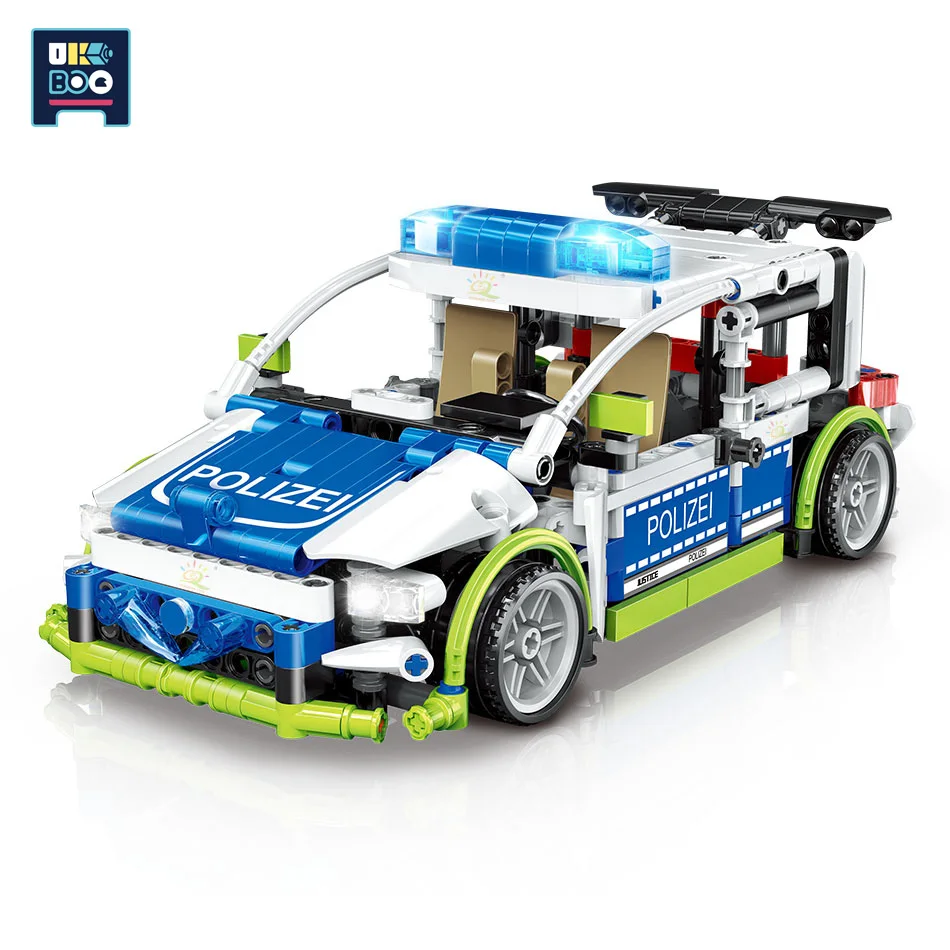 

542PCS City Police Racing Champions Car Model Building Blocks Speed Car Pull Back Vehicle Technical Bricks Toys For Children