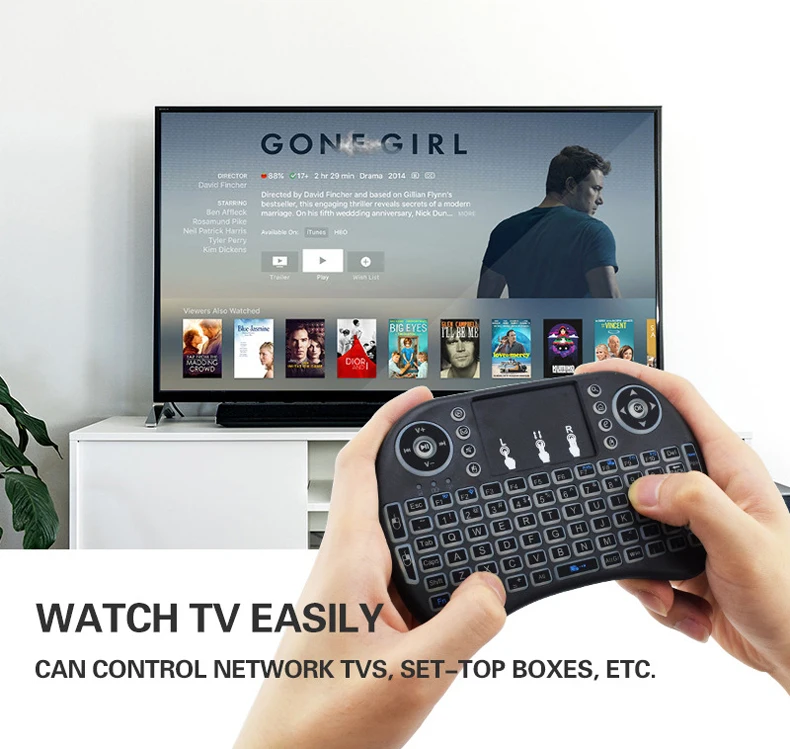 I8 Мини Беспроводная клавиатура 2,4 ГГц+ Воздушная мышь+ тачпад для Android tv box/smart tv/ноутбука