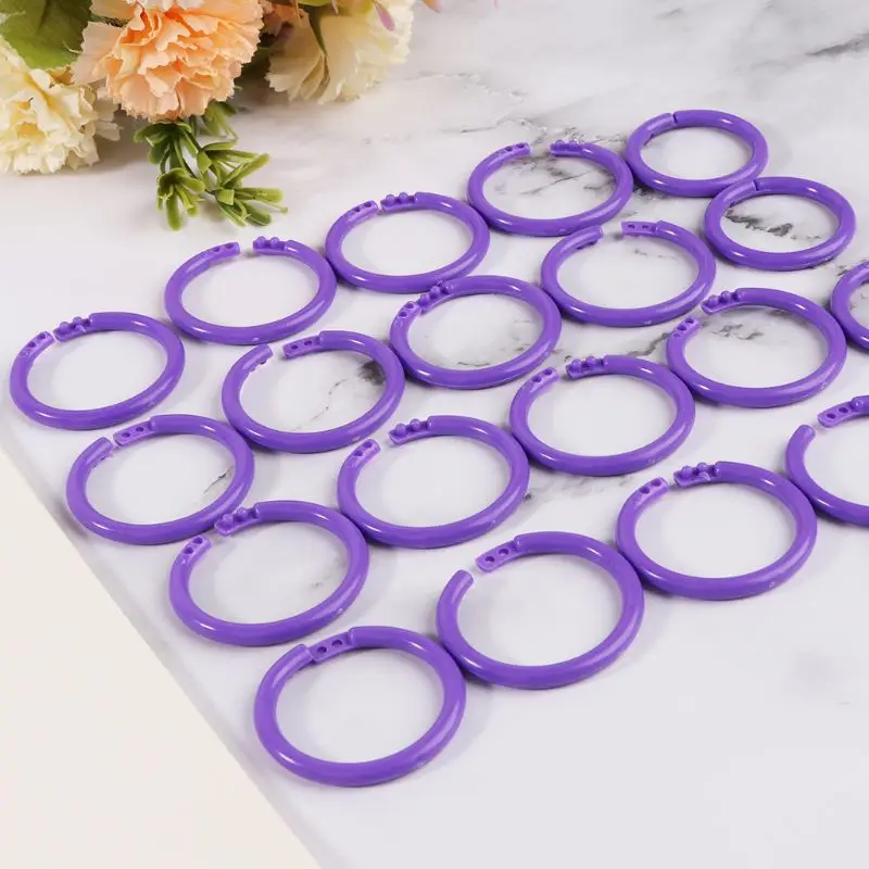 

20x Creative Plastic Circle Multi-Functional Loose Leaf Ring Binder Hoop For DIY Photo Scrapbook Album Book Office