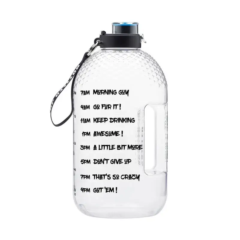 

3.8L Tritan Gallon Water Bottle Motivational BPA Free Sports Fitness Jugs Outdoor Gym Mobile Holder Tour Plastic Drinking Bottle