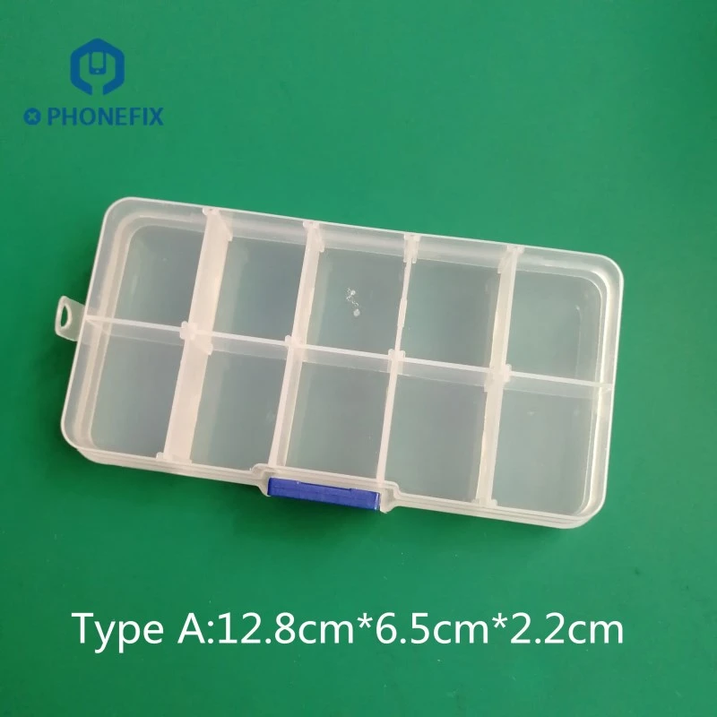 Прозрачная коробка PHONEFIX 28 ячеек для хранения инструментов ремонта часов
