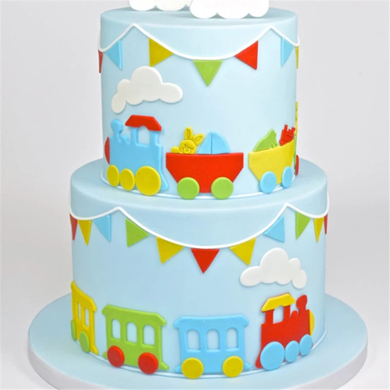 Фото 4 шт./лот маленький поезд резак для торта Sugarcraft форма для печенья помадка многоразовые инструменты для украшения торта для печенья кекса Кондитерская форма №5