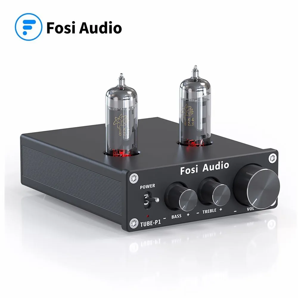 

Трубчатый усилитель Fosi Audio P1 HiFi стерео буфер предусилитель 6K4 клапан и вакуум с управлением высокими и басами для умного дома