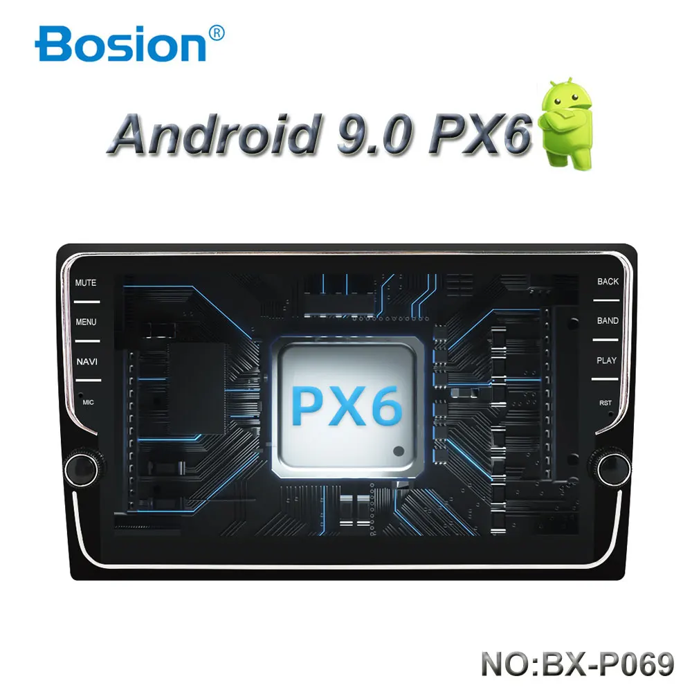 Bosion 1 Din 10 ''PX6 Универсальный Android 9,0 4 Гб+ 64 Гб ips автомобильный Радио Стерео gps навигация WiFi 1024*600 сенсорный экран камера