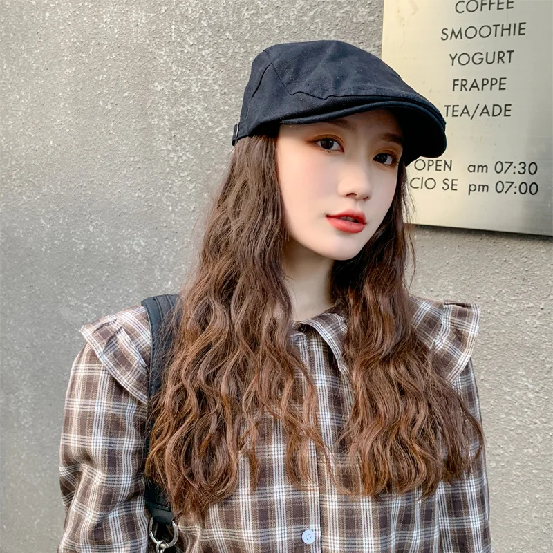 

Spring Summer Solid Color Cotton Casual Berets Hat Men Retro Trendy Simplicity Flat Women Painter Peaked Cap