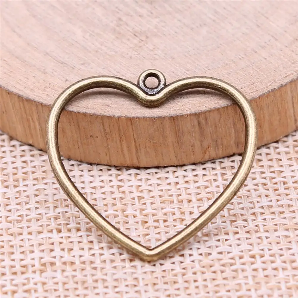 

Hollow Heart Charms For Jewelry Making Findings Handmade DIY Craft 20pcs Antique Bronze Color 30x28mm