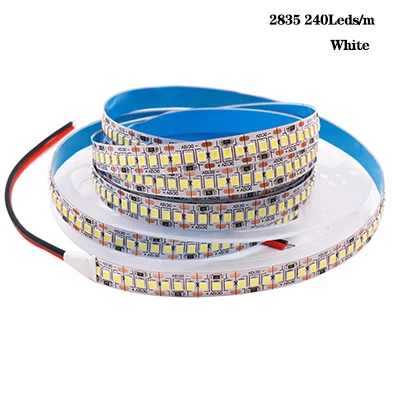 2835 240Leds W 5 м/лот DC12V SMD5050 5054 2835 Светодиодные ленты веревка лента 300 светодиодный 1200 светодиодный Водонепроницаемый гибкий светодиодный лента светильник домашний Декор Светильник - Испускаемый цвет: 2835 240Leds W