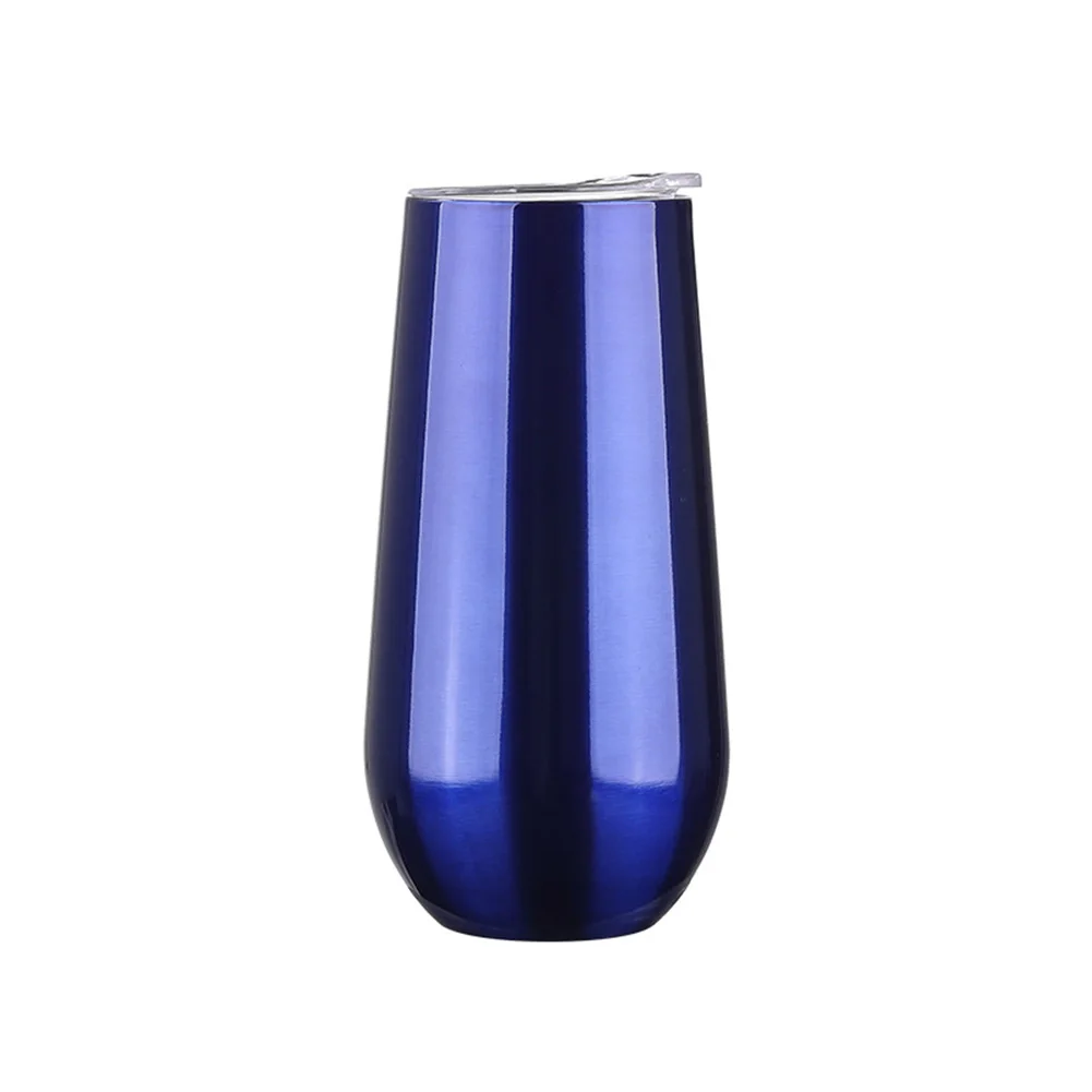 6oz Wine Tumbler Champagne Beer With Lid Glass Stemless Stainless Steel Thermos Insulated Mug Christmas Cup Party Gift - купить по