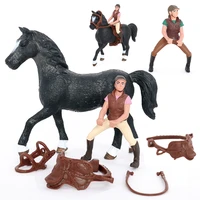 farm riding horse figurine animal action figures toy horse rider figures model collectible doll educational toys for kids gifts