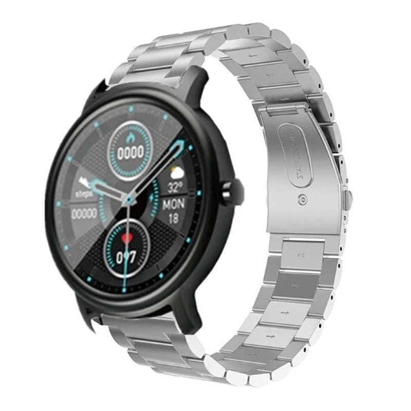 

Stainless Steel Bracelet Smart Watch Strap Double Snap Buckle Solid Stainless Steel Strap For xiao-mi mibro air Smart Watch