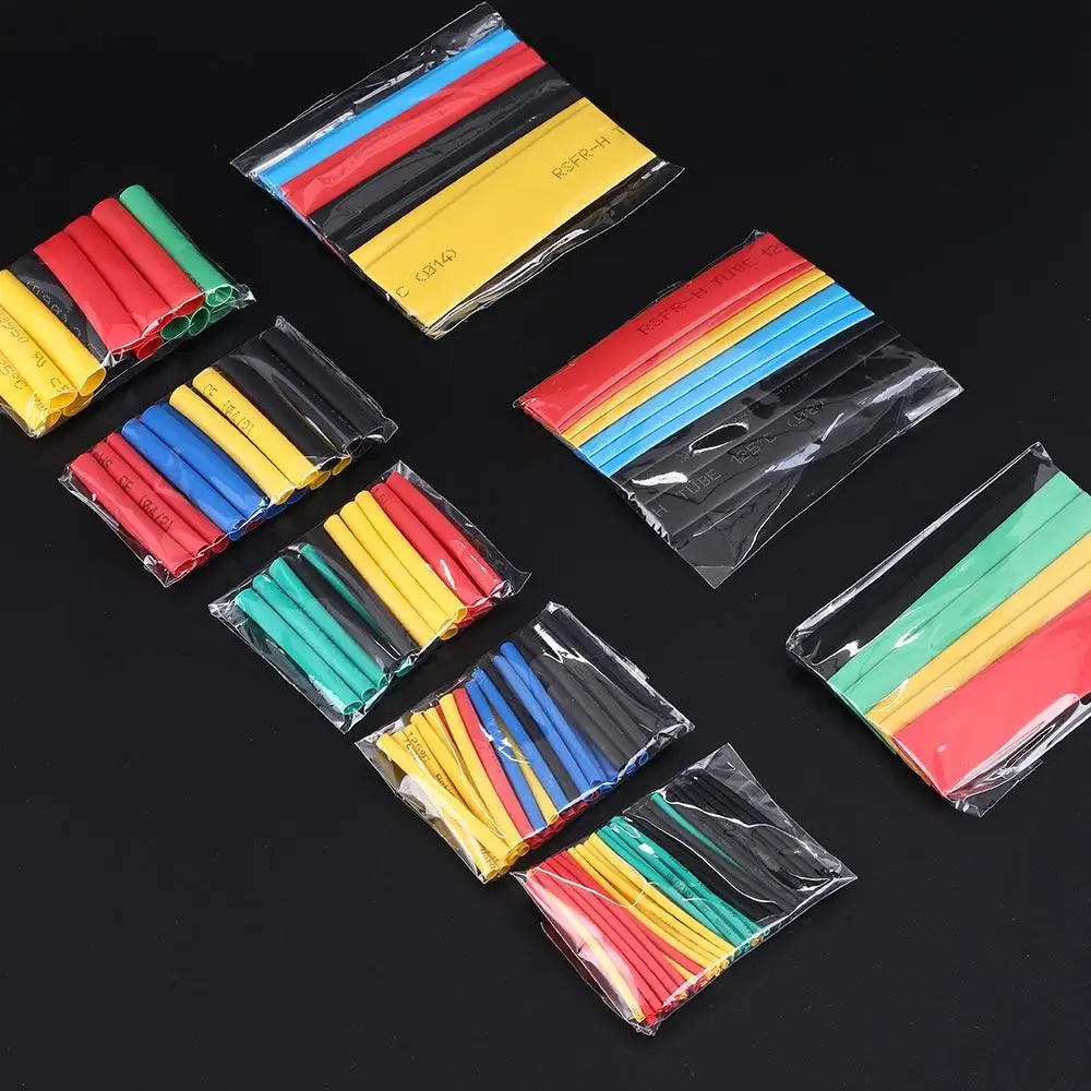 

164pcs/Box Colour Cable Duct Insulated Sleeve Tubes Durable Insulation DIY Worker Spare Parts Heat Shrink Tubing Kit Industrial