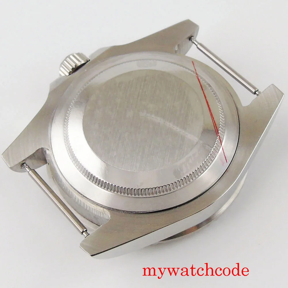 40 мм чехол для часов из нержавеющей стали без лупы сапфировое стекло