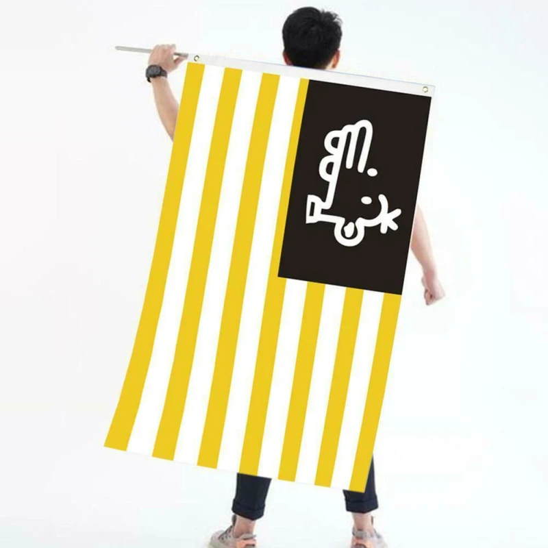 90*150 см желтый и белый полосатый флаг США Полиция Синий тонкий синий красный