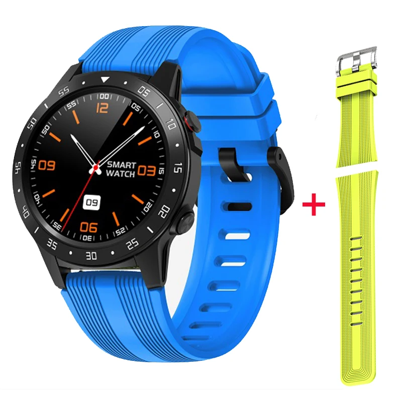 Extra Green strap Умные часы LEMFO M5 с поддержкой SIM и Bluetooth, с функцией телефонного звонка, gps, умные часы для мужчин и женщин, IP67, водонепроницаемые часы с монитором сердечного ритма - Цвет: Extra Green strap