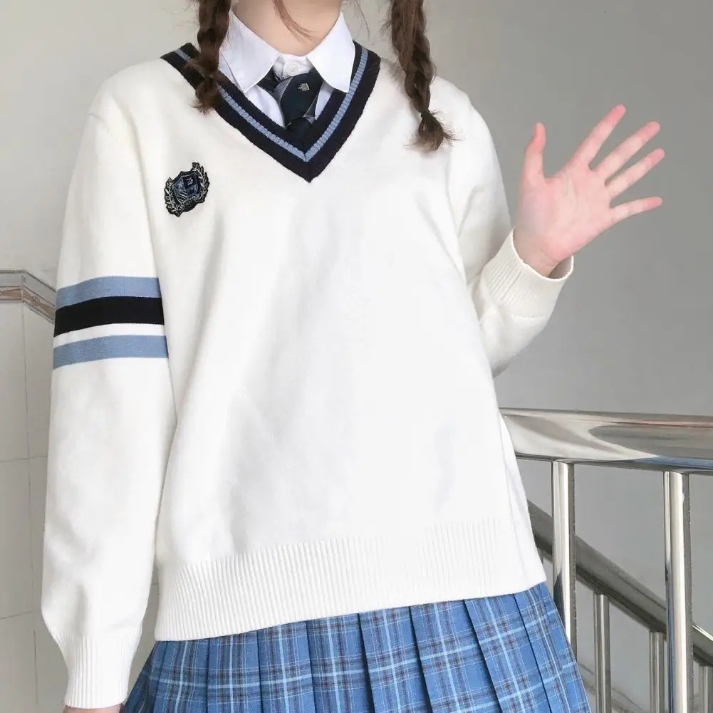 

2021 New 2Colors Sweater Soft Skin-friendly Sportswear Youth Women School Knitted Top for Dating