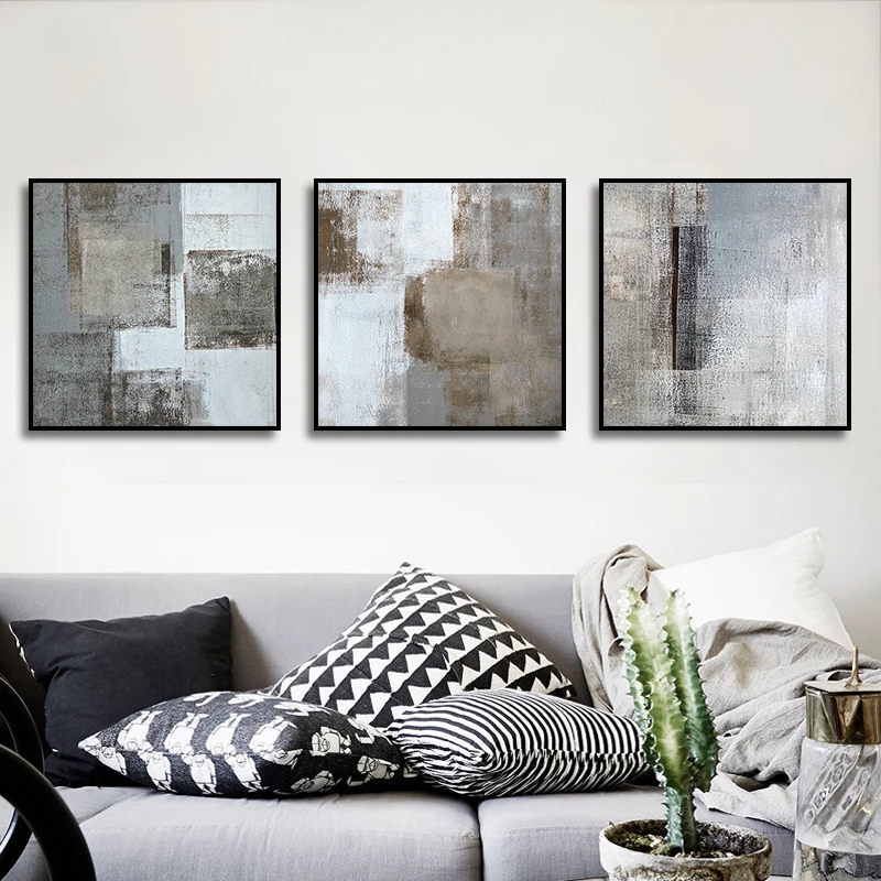 Скандинавский минималистичный геометрический серый фотопостер и фотоэлемент