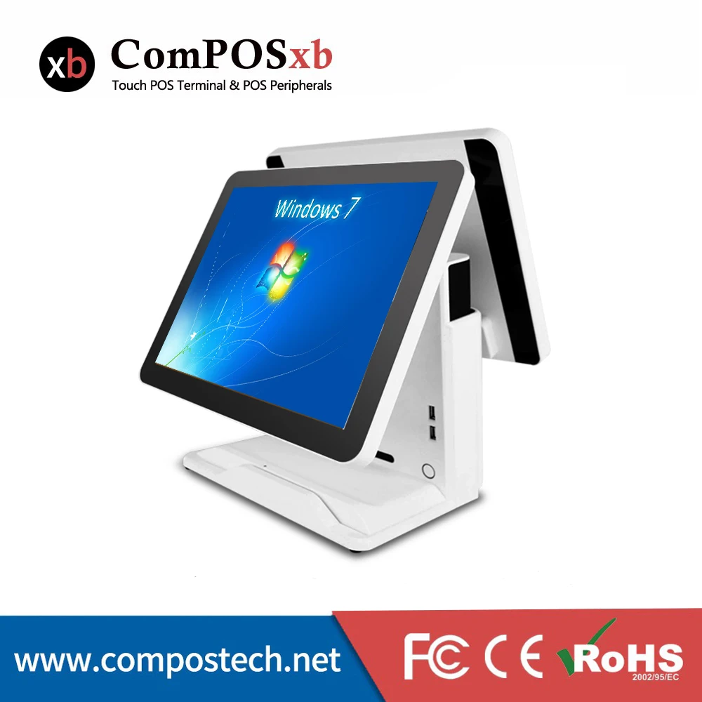 Compolxb POS все в одном 15+ 15 дюймов двойной емкостный сенсорный экран точка продажи системы для продажи