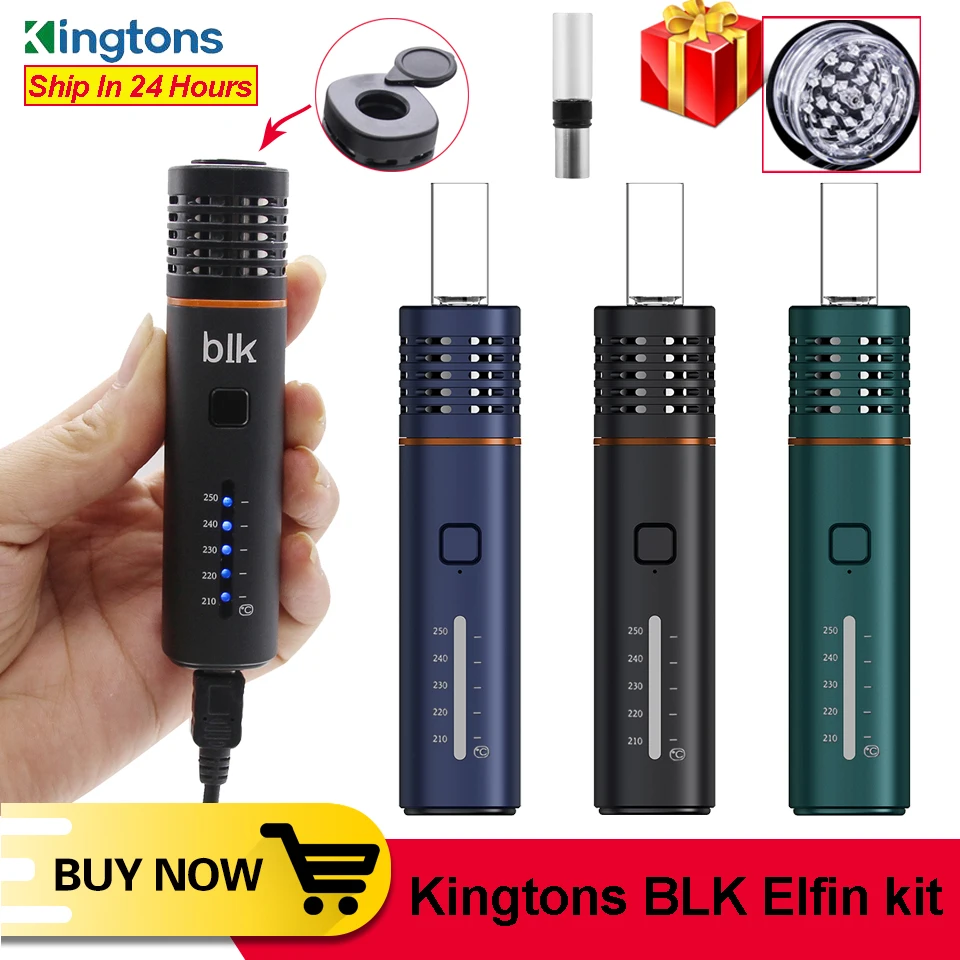 Испаритель сухих трав Kingtons BLK Elfin Vape Kit 1800mAh для емкости 1 мл с керамическим