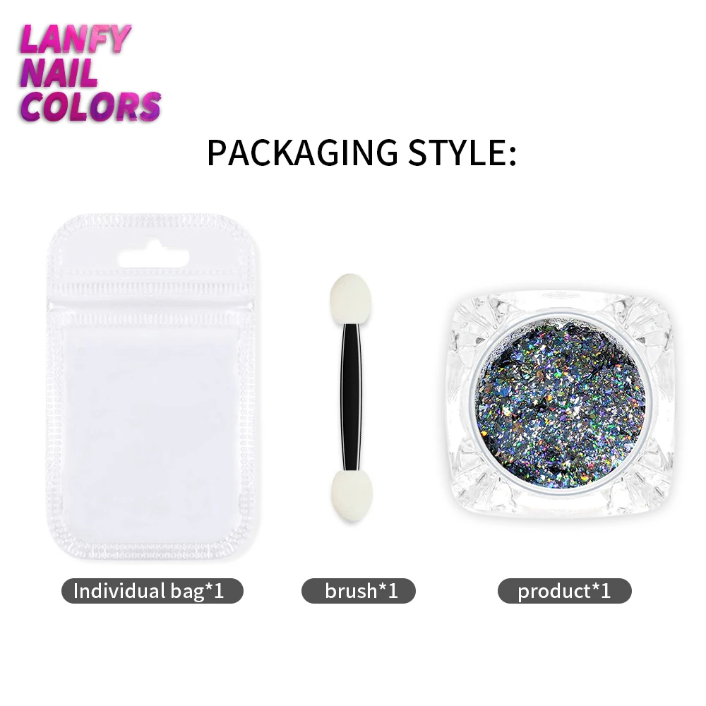 

Laser Nail Powder Peacock Holographic Mirror Powder Nail Art Glitter Nails Hair Body Face Eyes Glitter Decoration Party Festival