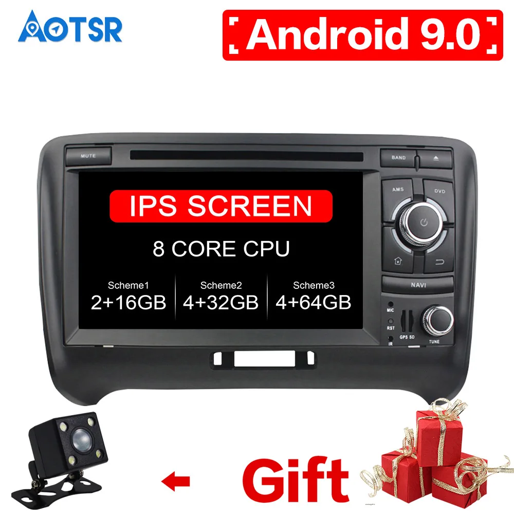 

Android 9 Car DVD Player Navigation Multimedia Stereo For Audi TT 2006 2007 2008 2009 2011 2012 2013 Car Head Unit radio player