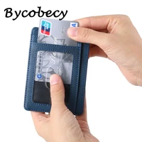 bycobecycredit cardholder case travel purse rfid bank card leather man wallet for women slim protection anti magnetic sleeve bag