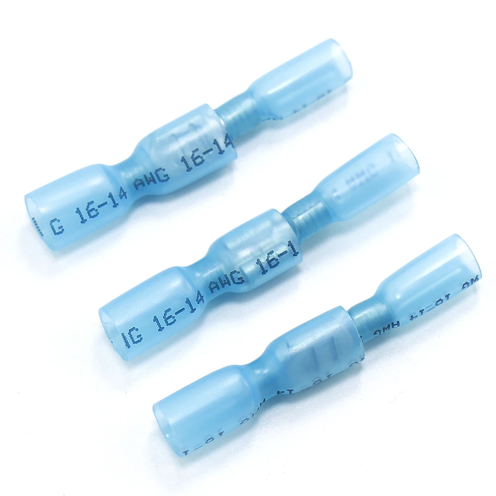 

100/200pcs Wire Connectors Waterproof Seal Heat Shrink Splice Crimp Terminals Insulated Female/Male Spade red blue kit