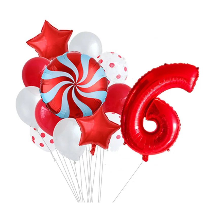 13 шт. микс 30 дюймов номер фольгированные шары 18 леденец Конфеты гелий globos набор